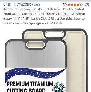 Titanium Cutting Board - Double-Sided Gray and Cream